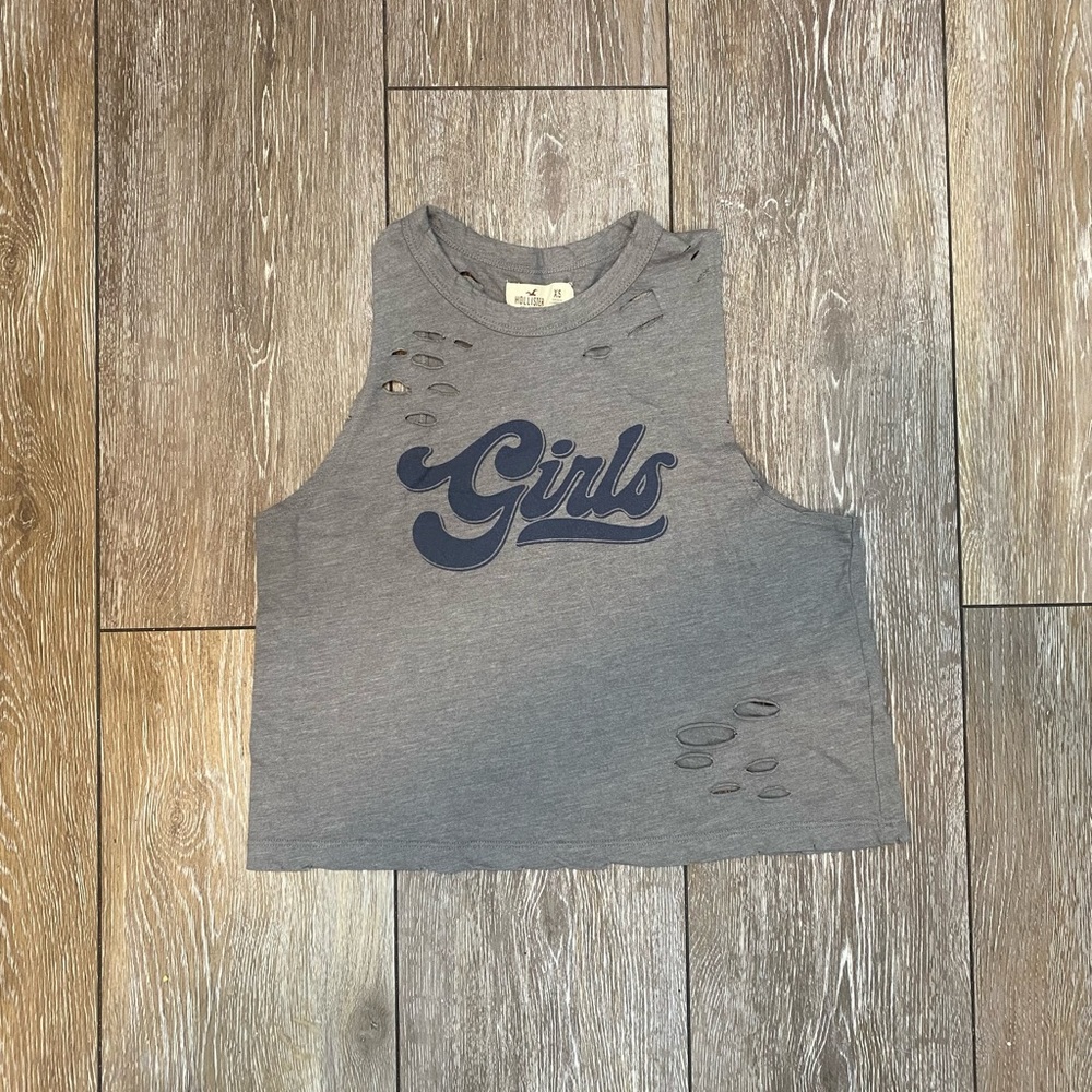 Distressed hollister crop tank top